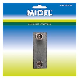 MICEL - 10492 - Power Strip with Plate for Awning Profile, for Extendable Awnings and with Slot Load Profile at the Bottom, Natural Zamak Design, 51.5 x 19.8 x 5.5 mm