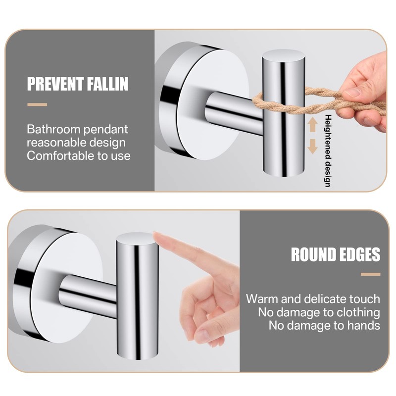 Neween 2PCS Bathroom Towel Hook, Screw in Coat Hooks Wall