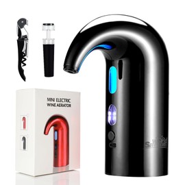 Samuelworld Wine Aerator Dispenser Set, 2024 New Electric Multi-Smart Decanter with Corkscrew and Wine Stopper, USB Rechargeable Wine Aerator Pourer for Party, Bar, Home (Black)