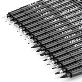 YISAN Black Drawing Art Pens,Micro Fineliner Manga Pens,Calligraphy Pens for Sketching Technical Drawing,16 set 70351