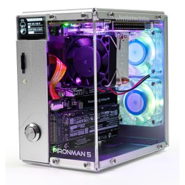 PironMan 5 NVME M.2 SSD PCIE RGB Mini PC Case for Raspberry Pi 5