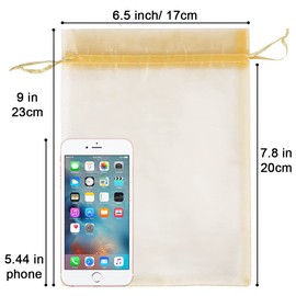 HRX Package 100pcs Organza Drawstring Bags Mixed Color, 6 x 9 inches Christmas Wedding Shower Party Favors Gift Mesh Bags Pouches for Jewelry Makeup