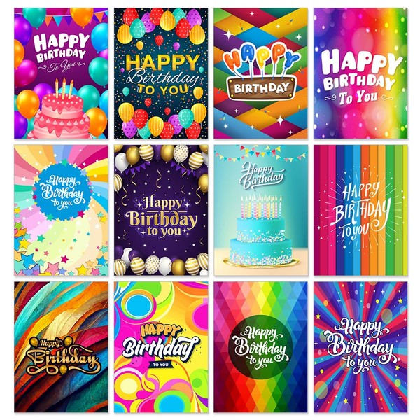 Papa Prints 12 x Pack of Birthday Cards Multipack (148