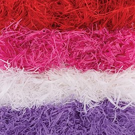 Baker Ross Red, Pink and Purple Shredded Tissue Paper - 120g, Tipped Tissue Paper (FC316)