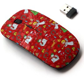 CJCBROES 2.4G Wireless Mouse with Cute Pattern Design for All Laptops and Desktops with Nano Receiver - Christmas Cute Angel