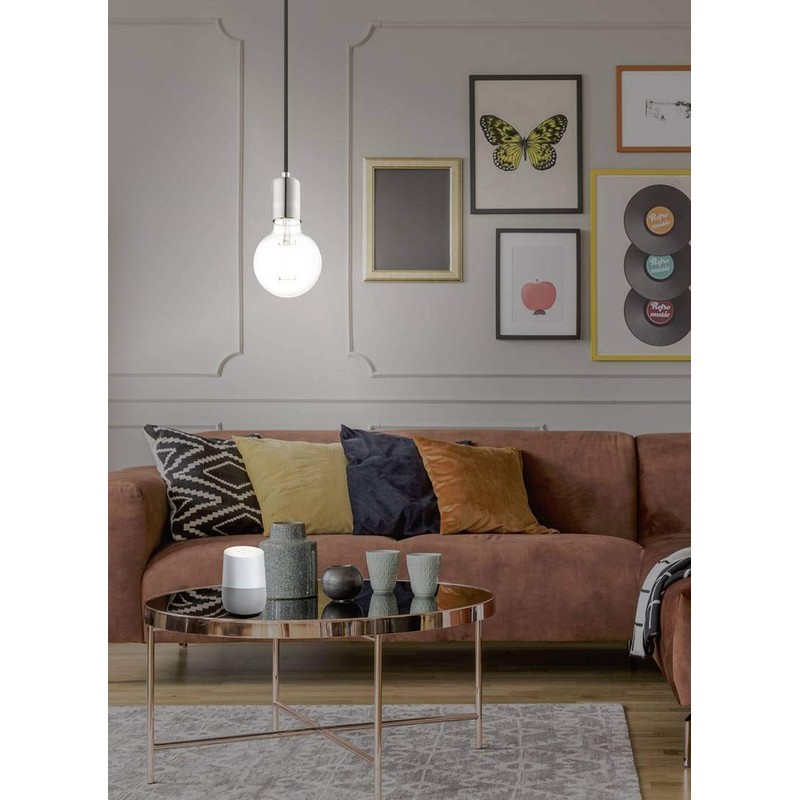 Eglo York Pendant Light Steel 60 W Matt Nickel