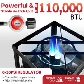 60QT Crawfish Boiler | Seafood Boiling Kit | Dustproof Cover & 12" Skimmer Included | 110,000BTU Propane Jet Burner | 0-20 PSI CSA Certified Regulator | Crab Boil Pot for Outdoor Backyard Cooking