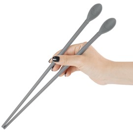 Carrotez Silicone Cooking Chopsticks, Long (12 inch) Reusable Chopsticks for Cooking, Heat Resistant, Non-Scratch, Gentle on Cookware, 1 pair - Modern Grey