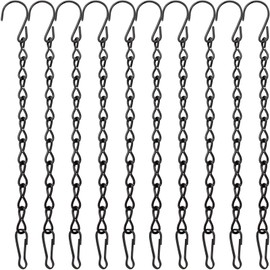 YINGFENG 10 Pack 9.5 Inch Black Hanging Chains, Garden Plant Hangers for Hanging Bird Feeders, Billboards, Chalkboards, Basket, Planters, Lanterns, Wind Chimes and Decorative Ornaments Etc | YINGFENG