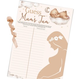 Guess Mums Tum - Teddy Bear Baby Shower Game - Up to 20 Players