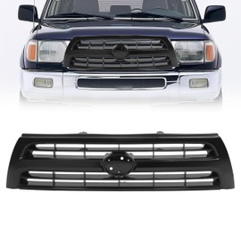 KUAFU Front Grill Compatible with 1999-2000 Toyota 4Runner 5311135460 5311135450C0 TO1200227 Upper Bumper Grille Painted Black