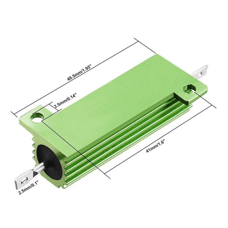 sourcing map Pack of 2 Green 50 W 40 Ohm