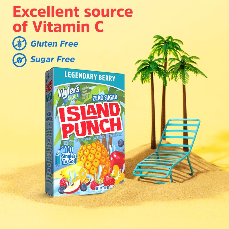 Wyler’s Light Island Punch Singles To Go, Legendary Berry, 10-Count
