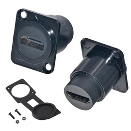 PENGLIN 2pcs D Type HDMI Panel Mount Adapter Female to Female Through Female 4K 60hz 3D and HDR