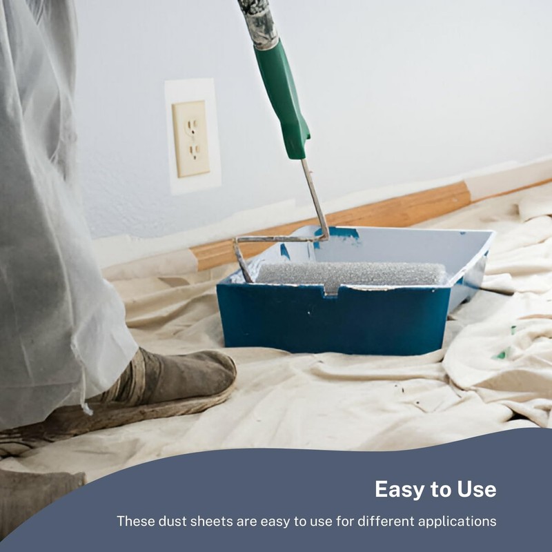 2 x Laminated Cotton Dust Sheets, Decorating, 6ft x 3ft,