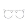 Silver Tone Cat Lover Stud Earrings, Kitty Ears, Purrfection Studs