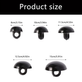 Pack of 320 Black Buttons for Craft Eyes, Safety Eyes for Crochet Animals, Black Plastic Buttons with Safety Eyes, 5 Sizes, Animal Eyes, Round Curved Buttons for Bear Doll, Puppet, Plush Animal Toy