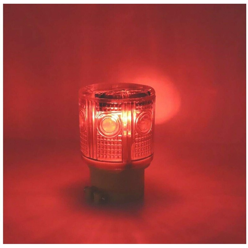 Luz de advertencia solar estroboscópica con base magnética fuerte, LED