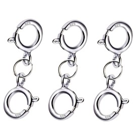 3 Pcs Bracelet Extender, 925 Sterling Silver Necklace Clips Double Clasps, Necklace Extension Safety Chain Jewellery Connector for Bracelet Jewellery Clips