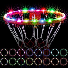 Raipoment LED Basketball Hoop Lights, Remote Control Waterproof Basketball Rim Lights with 17 Colors and 7 Lighting Modes, Super Bright to Play at Night Outdoors, Good Gift for Kids