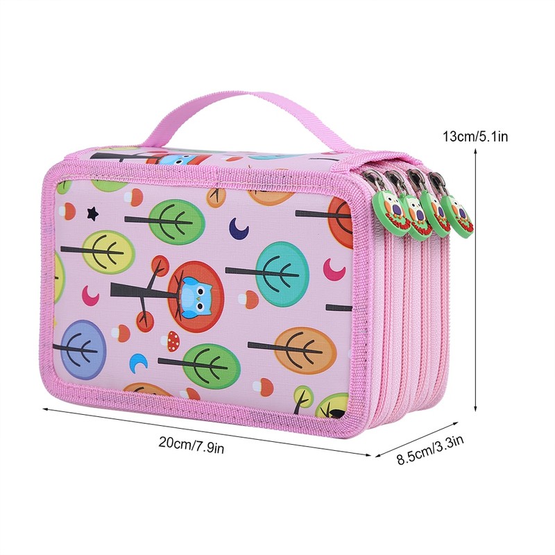72 Slots Colorful Student Fabric Pen Bag Pencil Pouch Box