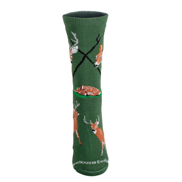 Deer, Whitetail on Hunter Lightweight Stretch Cotton Crew Sock Womens