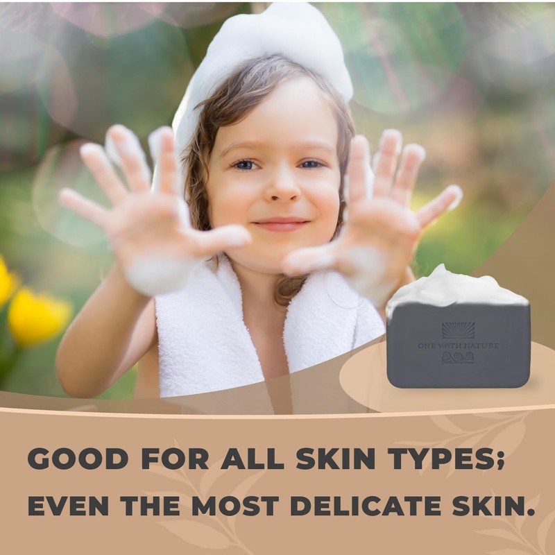 One With Nature Activated Charcoal Soap 4oz 6-Pack Gift Box