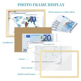 Adventures Fund Frame Money Box,Creative Map Piggy Bank for Adults,Holiday Fund Money Box,Wall-Mounted Savings Jar Teen Gifts Travel Cash Are for Graduation Gifts,Birthday Gifts,Wedding Gifts