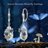 HARMONY BOLA Butterfly Earrings with Aurora Borealis Crystal Sterling Silver