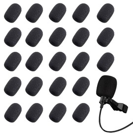 Comemela 20-Pack Microphone Windscreen for Wireless Lapel Microphones, Protection & Enhanced Noise Reduction - Compatible with Multiple Models (Black)