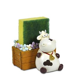 Paolo Chiari Cow Alice Sponge Holder Kitchen Marble Resin Multicolor