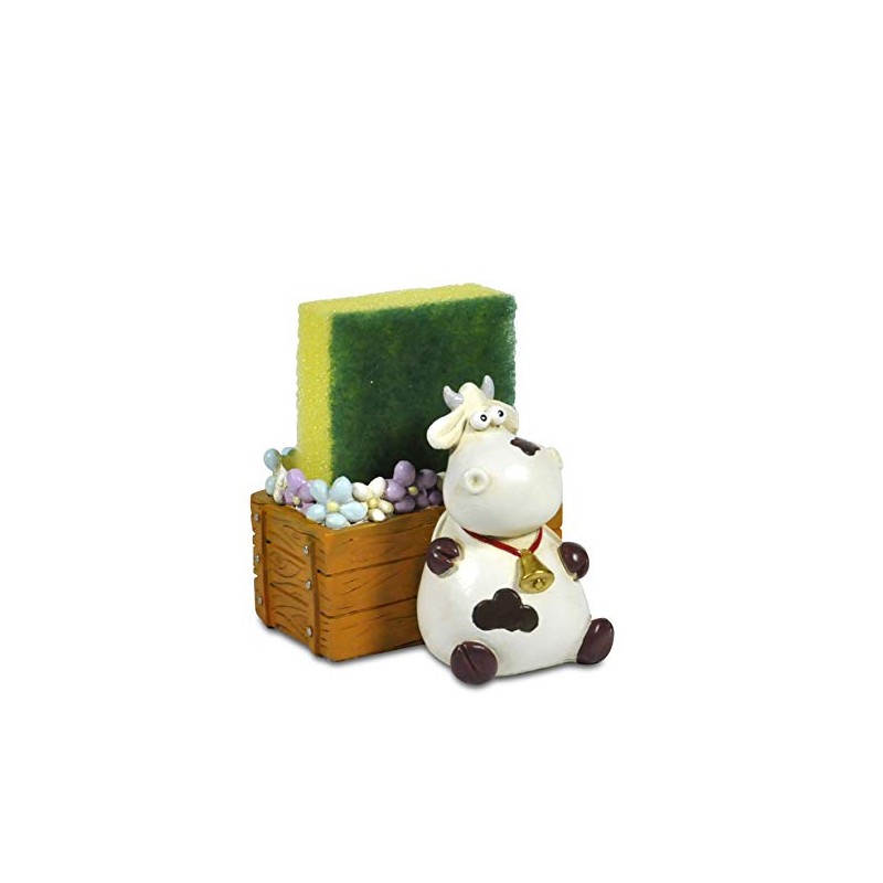 Paolo Chiari Cow Alice Sponge Holder Kitchen Marble Resin Multicolor
