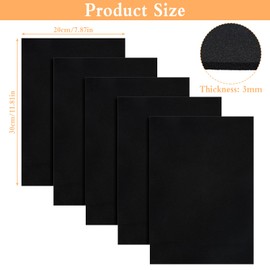 TOTSUN 8PCS Black Rubber Rectangular Non-Slip Foam Mats, 30x20x0.3cm, DIY Scrapbooking & Furniture Protection