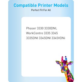 MasaiMara 106R03622 106R03620 Compatible Toner Cartridges Replacement for Xerox Phaser 3330 3330DNI WorkCentre 3335 3345 3335DNI 3345DNI 3345VDNi Printer (Black, 2Pack)