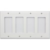 Stamped Steel Smooth White 4 Gang GFI/Rocker Switch Plate