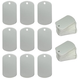 Carkio Engraving Blank Tags Silver 50mmx30mmx1mm Aluminum Hang Tags - 50 pcs Stamping Blanks DIY Number, Name, Pet Dog, Plant Tags - Easy to Punch, Engrave, or Stamp