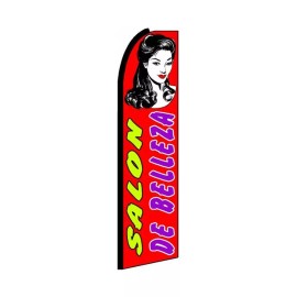 Salon De Belleza (Beauty Salon) Flutter Swooper Flag Advertising Sign 3’ Wide