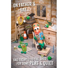 Violent Veg Funny Father's Day Card For Dad 'Peas And Quiet Joke Greetings Card 6 x 9 inches