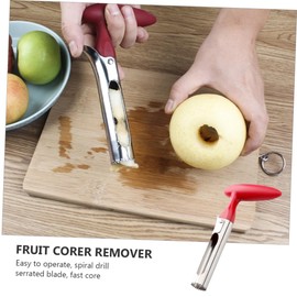 Mikinona 1pc Apple Corer Mango Slicer Opener Pineapple Remover Tomato Corer Fruit and Vegetable Corer Apple Core Remover Fruits Corer Kitchen Tool Dispenser Scrubber Abs Red