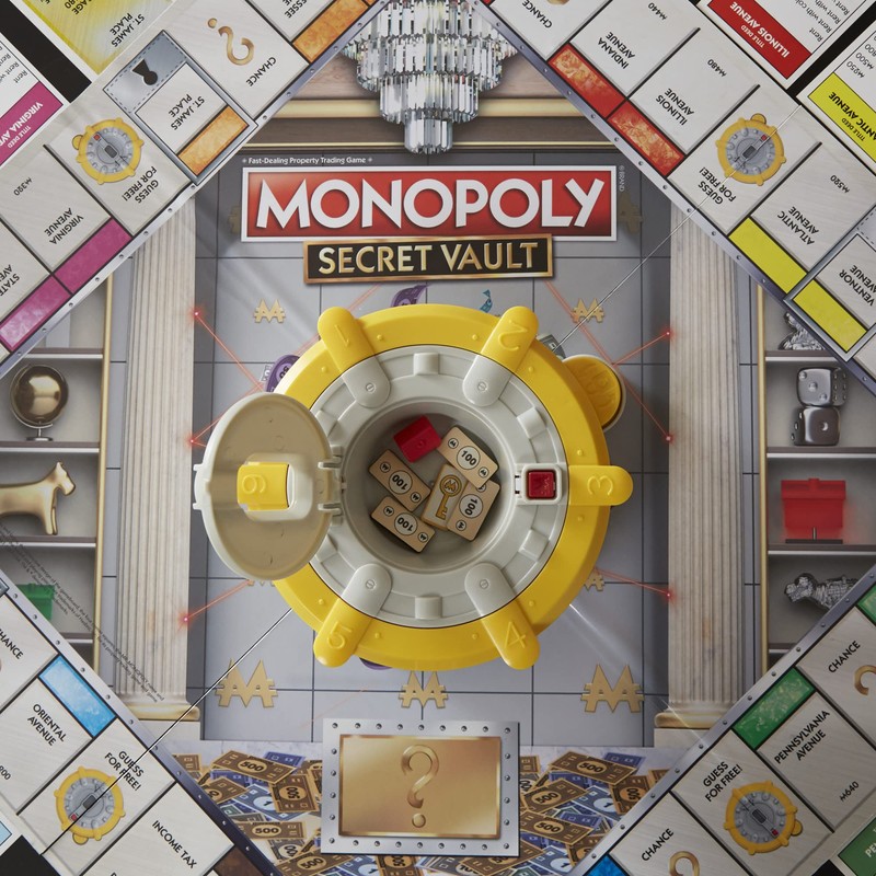 MONOPOLY Secret Vault Board Game for Kids Ages 8 and