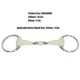 Buachois Horse Snaffle Bit Stainless Steel Roller Ring Snaffle Bit Mouth Bit Equestrian Tack for for 125mm Horse Mouth