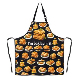 MYSOMY Baklava Baking Apron Baklava Lover Gift I'm Baklavin' It Apron Turkish Dessert Gifts Mediterranean Baklava Gift (Baklavin UK1)