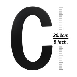 HASWARE 304 Stainless Steel Modern House Number Powder Coating Stylish Door Alphabet Plaque Street Home Decor (C, 12 Inch Black)