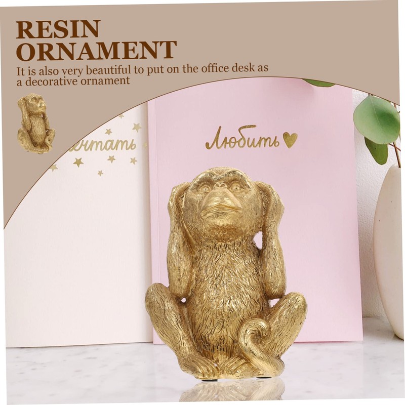 MAGICLULU Resin Monkey Adornment Monkey Decor for Office Tabletop Resin