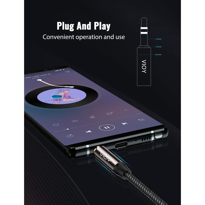 VIOY Aux Cable (50 ft), [Copper Shell, Hi-Fi Sound] 3.5