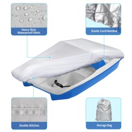 Icover Pedal Boat Cover, Fits 3 Or 5 Person Paddle Boats Water Proof H