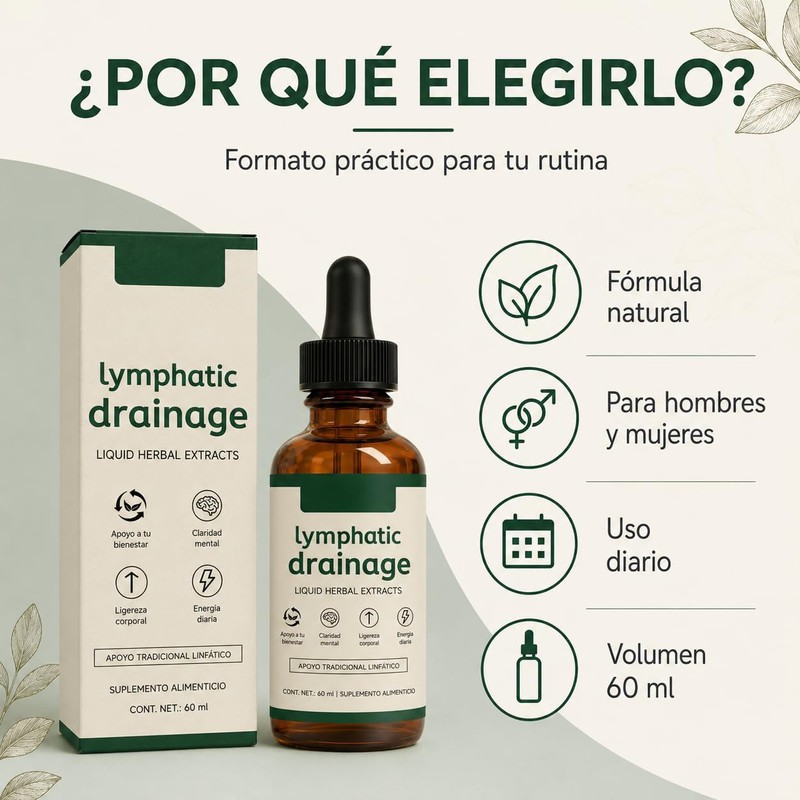 Gotas de Drenaje Linfático - Fórmula Natural y Suave, Drenaje
