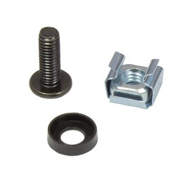 Faconet® 20 x 6 mm Mounting Screw Set with Washer and Cage Nut for 19 Inch Server Rack Cabinet Systems Black