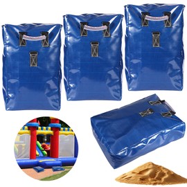 4pcs Vinyl Sandbags, Bounce House Inflatable Water Bounce House Heavy Duty Sand Bag Anchor Safety Weight Product for Water Slides Canopies and Tents (Blue)