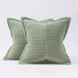 Topfinel Cushions 45cm x 45cm Pack of 2 Sage Green Cushion Covers Fluffy Pillow Scatter Throw Cushions 18x18 inches for Sofa Living Room Green Bedroom Accessories